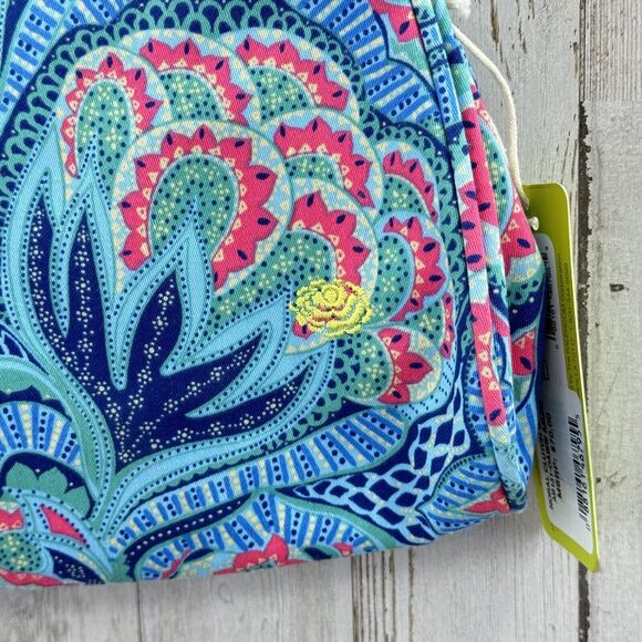 New Amy Butler Nora Clutch With Chain Oasis Azure Tropical Kiss Lock Closure - Picture 14 of 16